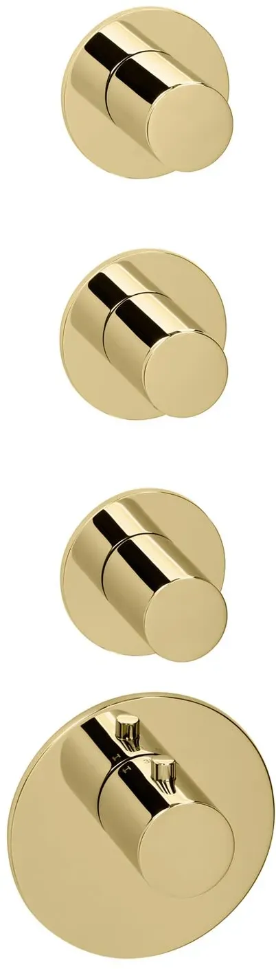 Logic XL Duschthermostat rund für 3 Verbraucher PVD-gold 30.523015.1.03