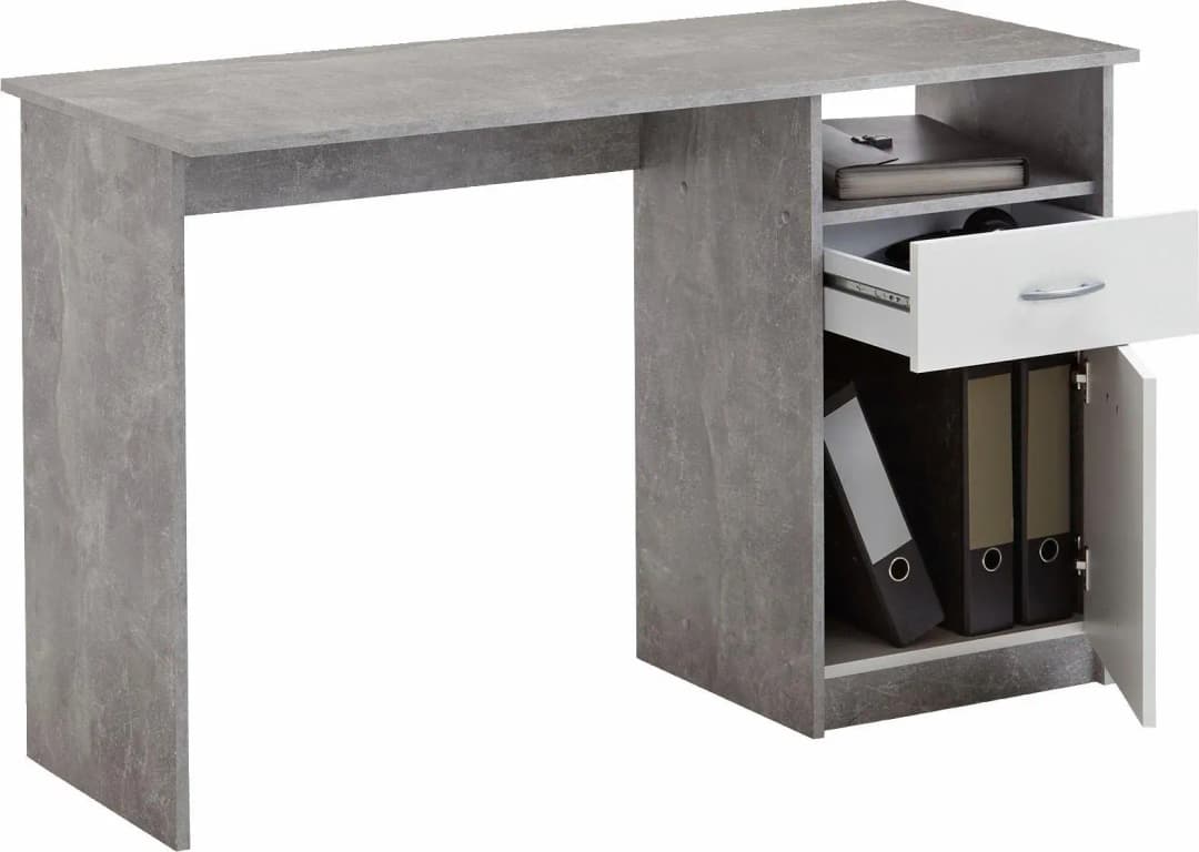 Schreibtisch Jackson betongrau/weiß