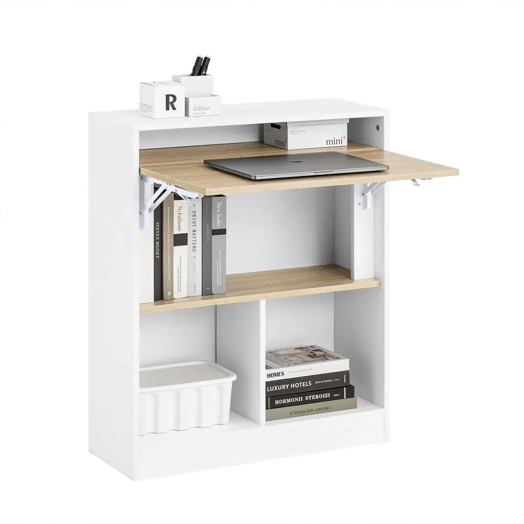 Schreibtisch FWT104 Klapptisch Weiß / Braun