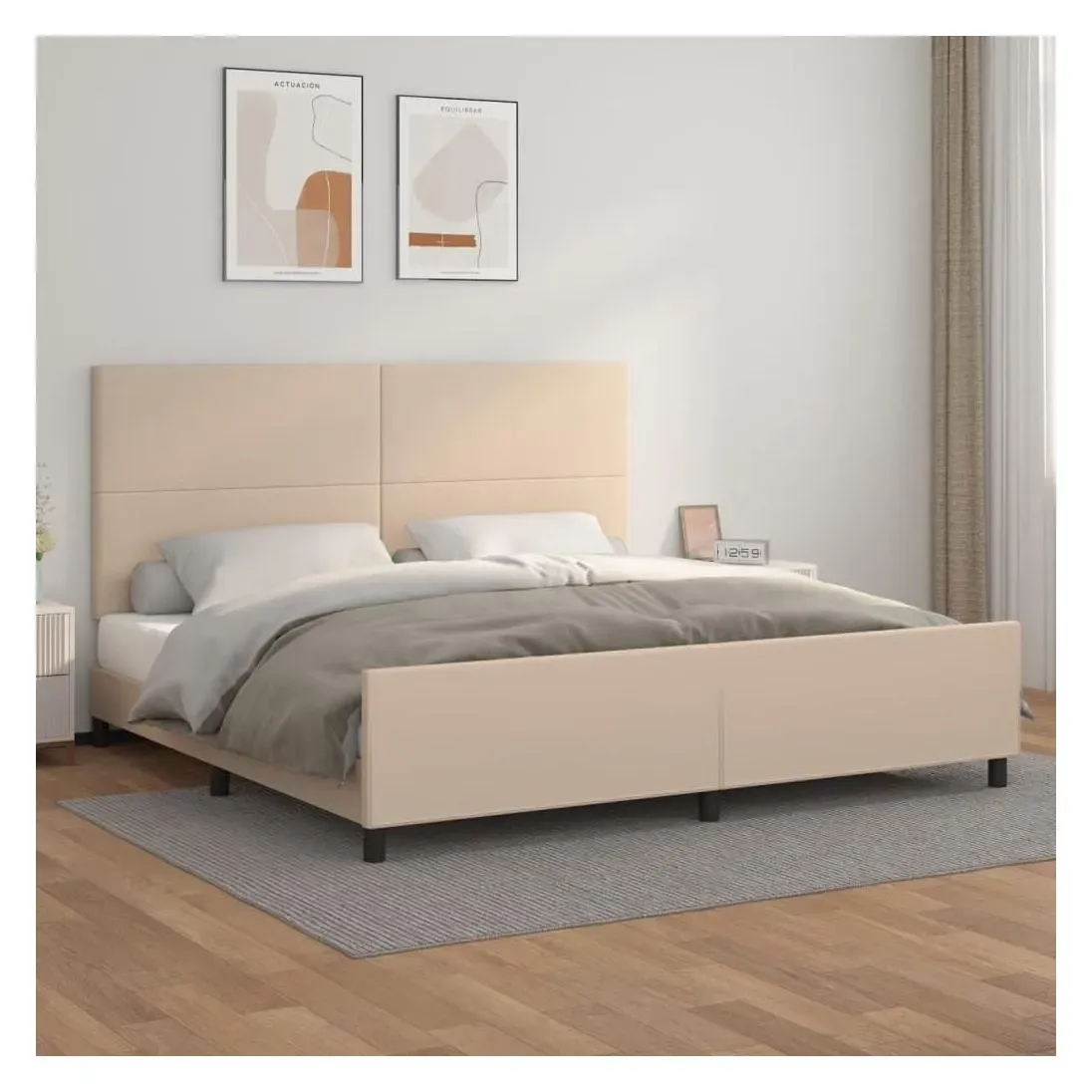 Bettgestell 200 x 200 cm Cappuccino-Braun