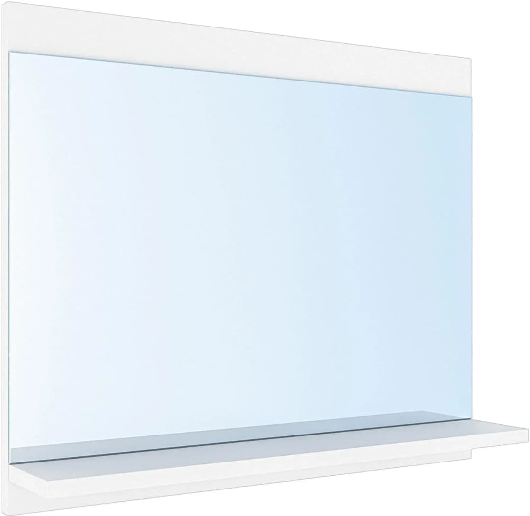 Spiegel, Badezimmerspiegel Krildihana mit Ablage 60 x 50 x 12 cm Weiß