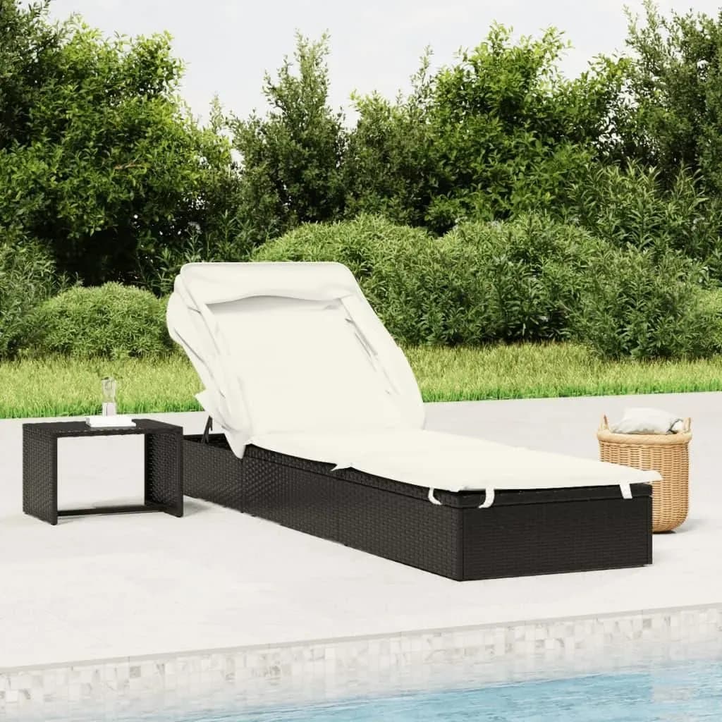Sonnenliege 213 x 63 x 97 cm Schwarz