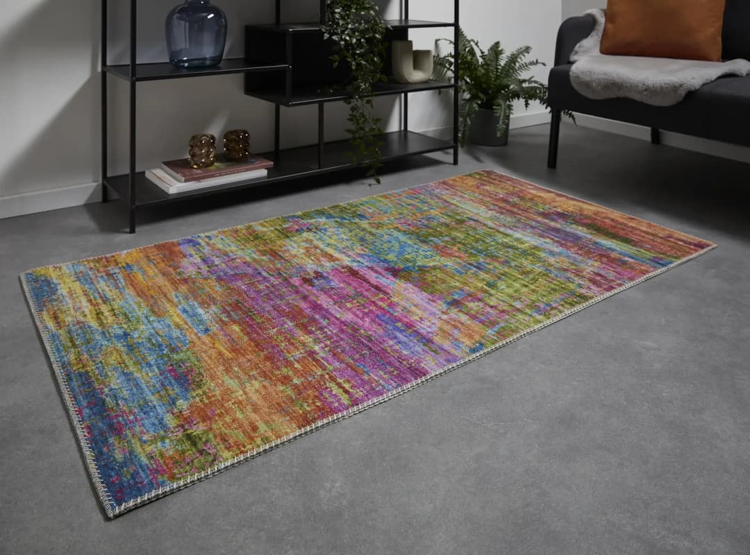 Polino Kurzflorteppich 80 x 150 cm Mehrfarbig