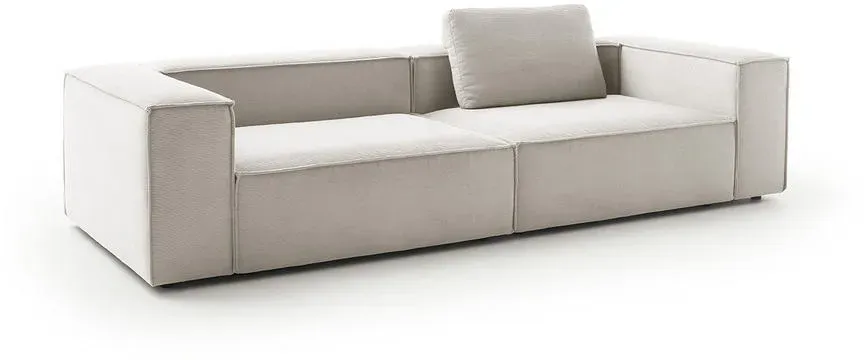 Couch Feincord 3-Sitzer Silber