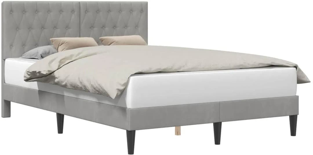 Modernes Bett 120 x 200 cm Hellgrau