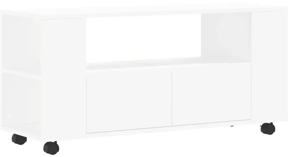 TV-Schrank Lowboard 102x34,5x43 cm Weiß Holzwerkstoff