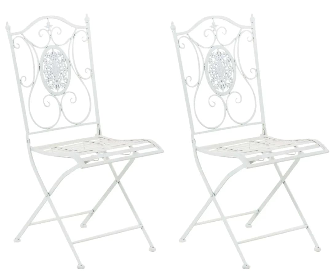 Sibell Gartenstuhl 2er-Set weiß klappbar