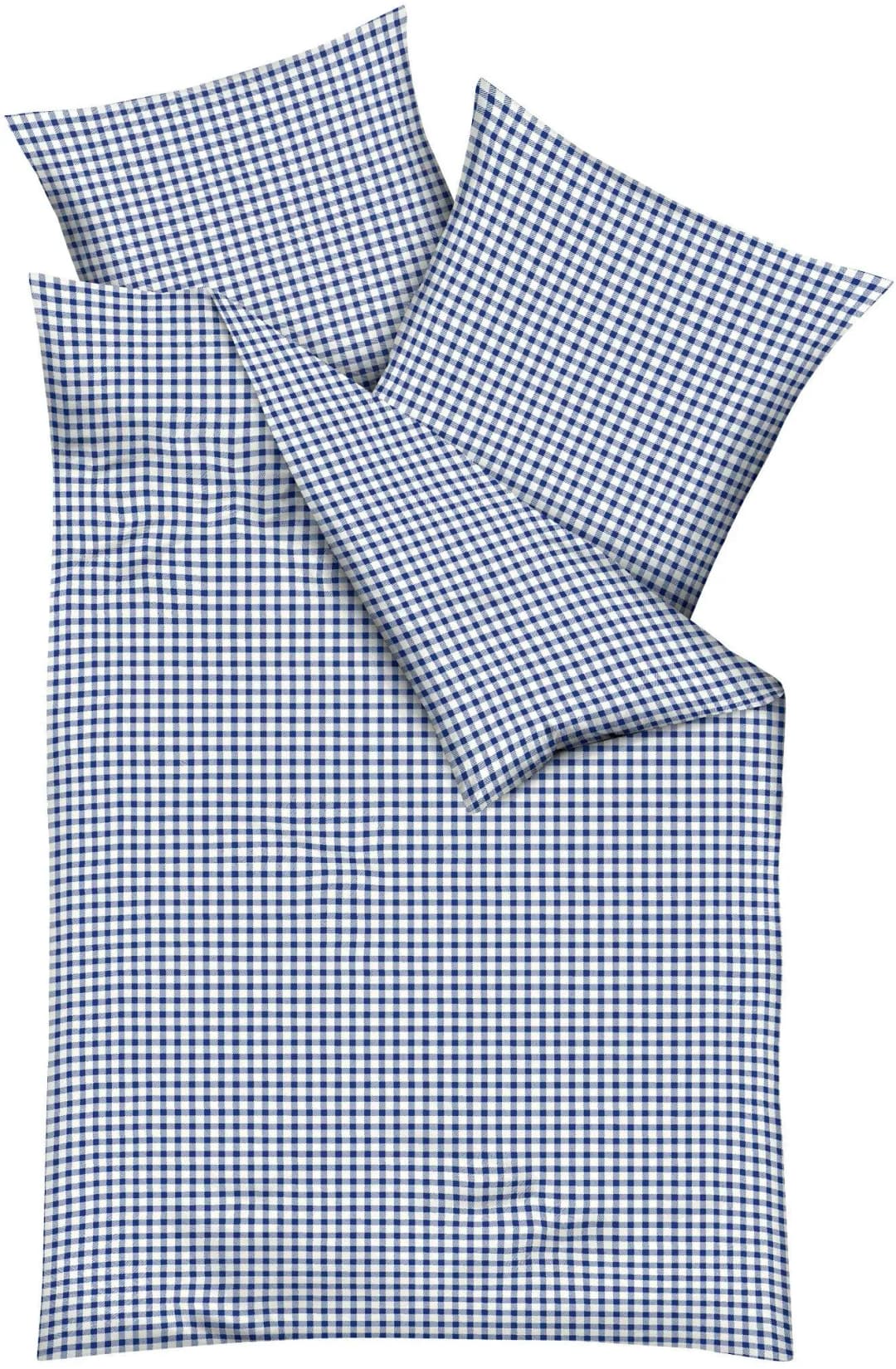 Vichy Karo Feinbiber Blau 155 x 220 cm + 80 x 80 cm