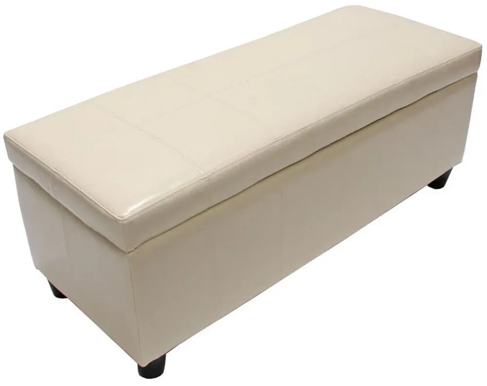 Sitzbank Arezzo Kunstleder Creme 112 x 45 x 45 cm