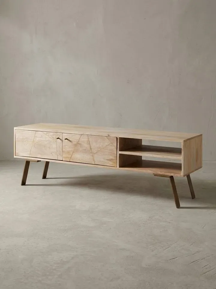 Sikar Lowboard 145x47x35cm Braun Holz/Massivholz