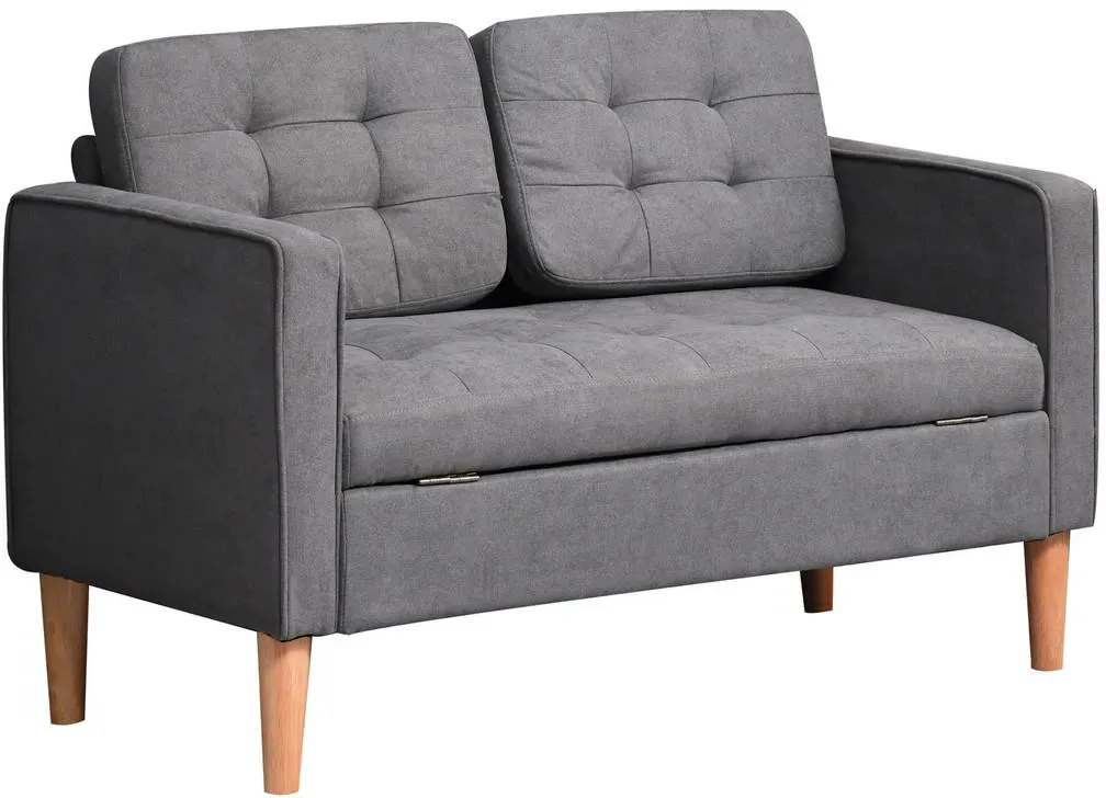 Couch Polyester 2-Sitzer Grau