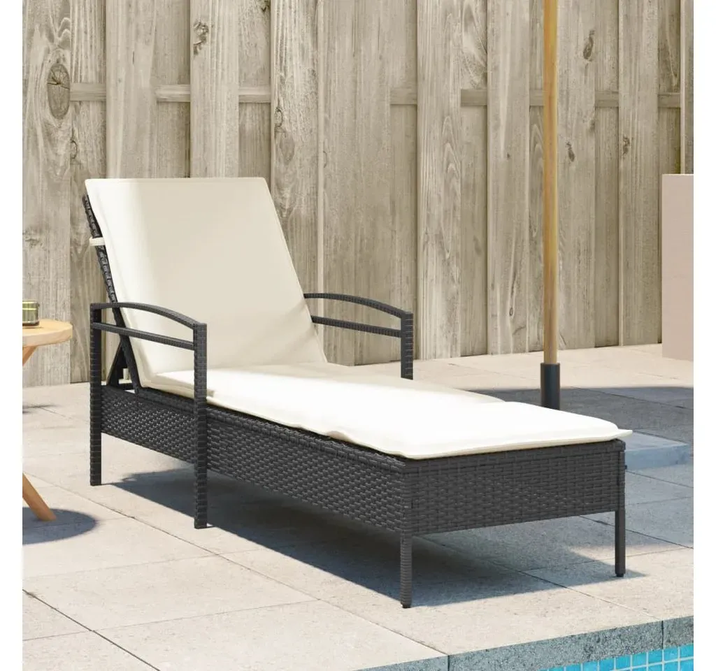 Sonnenliege 63 x 200 x 81 cm Schwarz