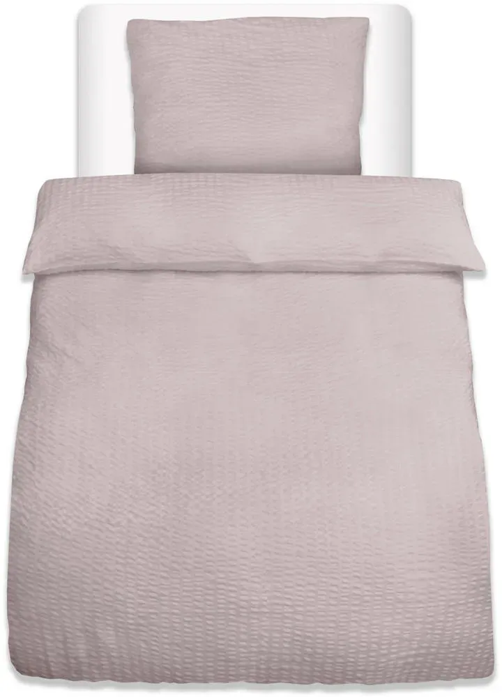 Meline Seersucker Taupe Baumwolle 155 x 220 cm + 80 x 80 cm
