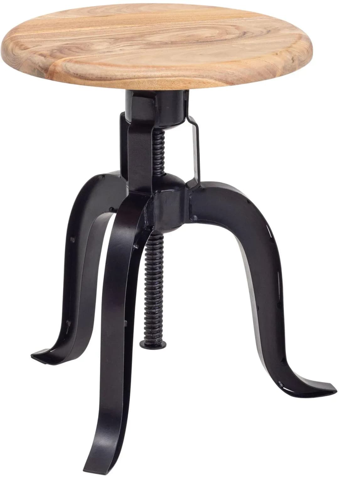 Drehhocker Akazie/Eisen schwarz