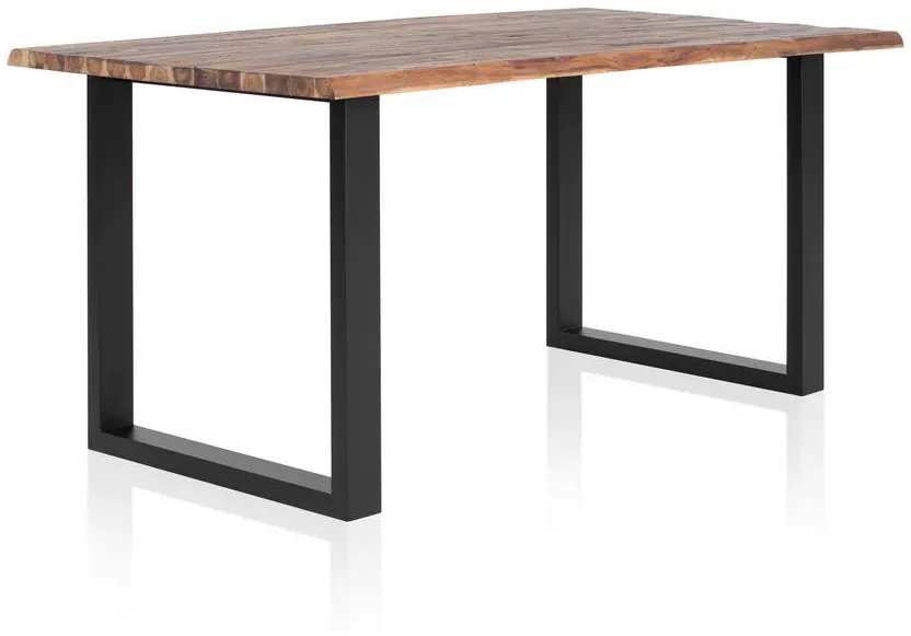 Esstisch 180 x 75 x 90 cm Akazie natur/schwarz
