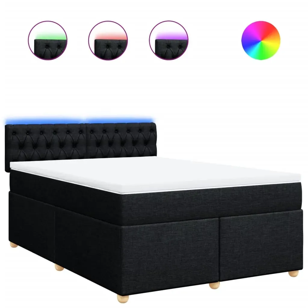 Boxspringbett 160 x 200 cm Schwarz