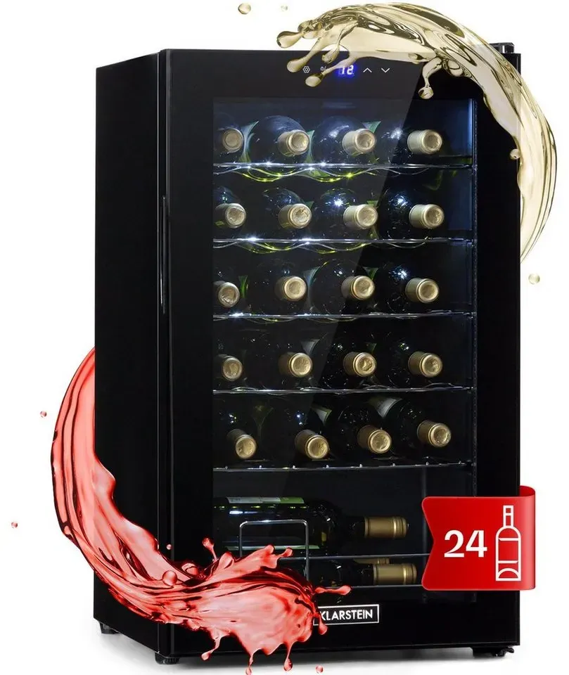 Shiraz 24 Uno Weinkühlschrank 63l 24Fl Touch-Bedienfeld 5-18°C Schwarz
