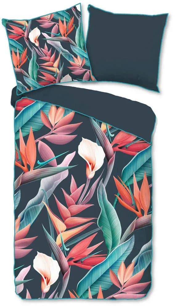 Wendebettwäsche Blumen Baumwolle Mehrfarbig 200 x 200 cm + 2 x 80 x 80 cm