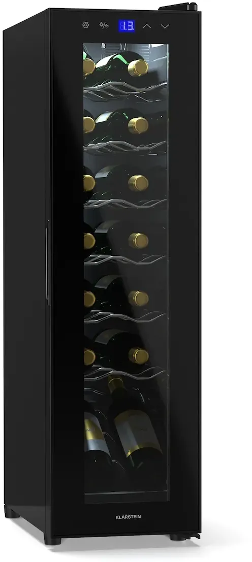 Shiraz 14 Slim Uno Weinkühlschrank 14 Flaschen 5 - 18 °C Touch-Control Schwarz