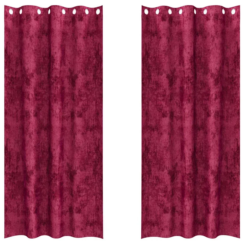 Samtvorhang Ösen 140 x 260 cm Rot 2 St.