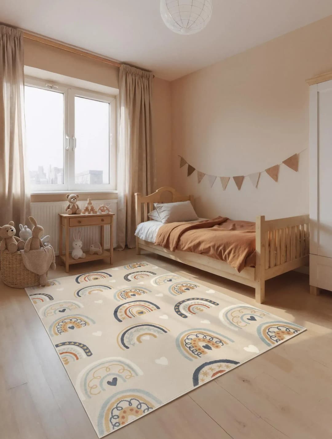 Bowie Kinderteppich 120 x 170 cm Beige