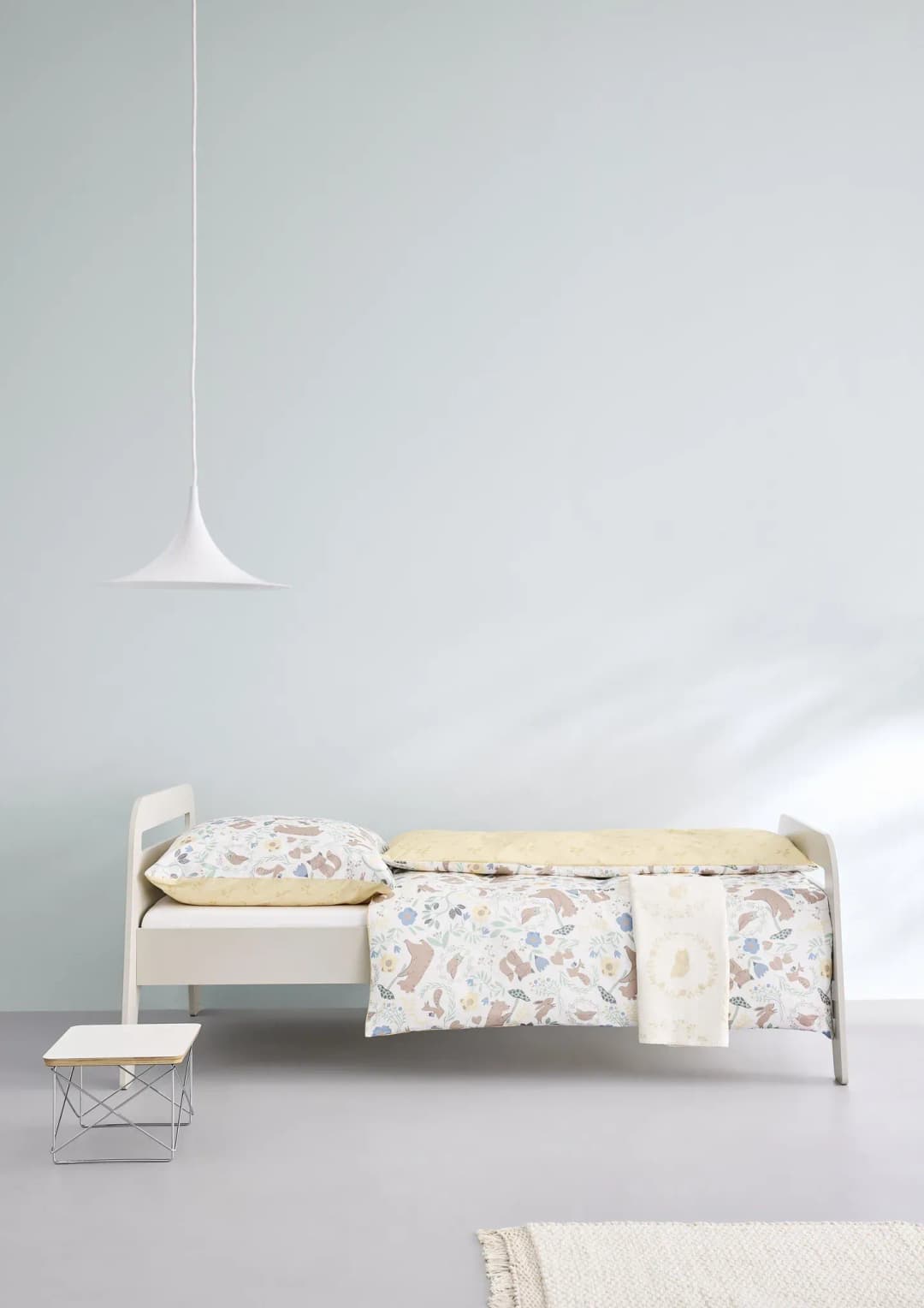 Junior Wendebettwäsche Waldtiere Baumwolle Gelb/Pink 100 x 135 cm + 40 x 60 cm