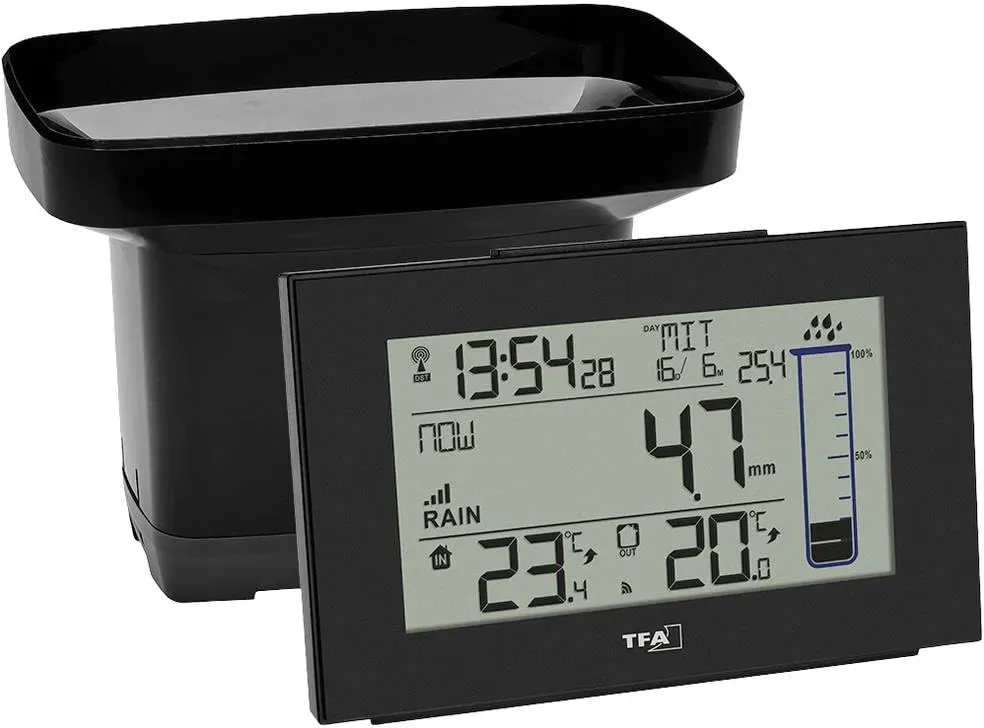 Funk-Regenmesser Splash Schwarz 47.3006.01