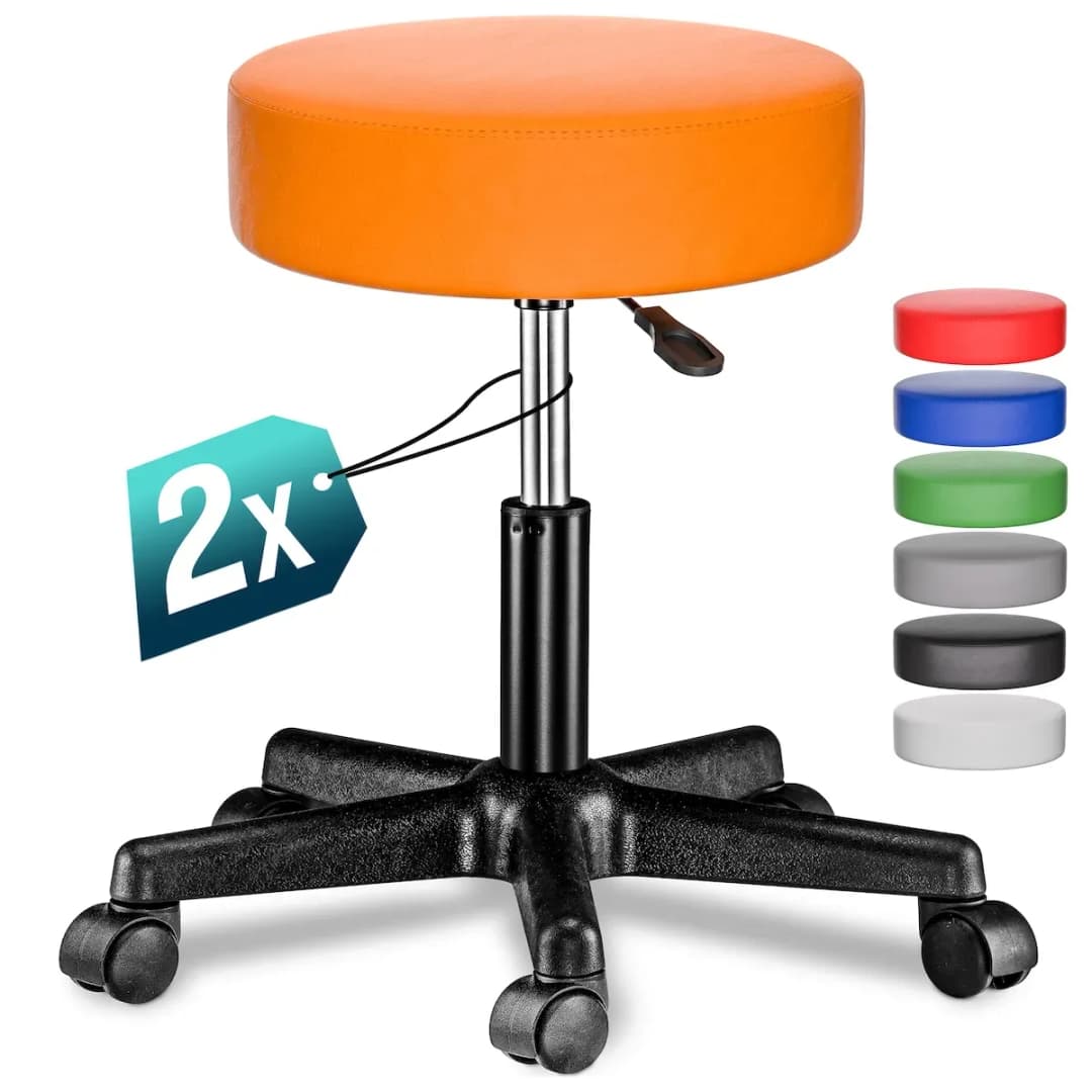Rollhocker Kunstleder Orange