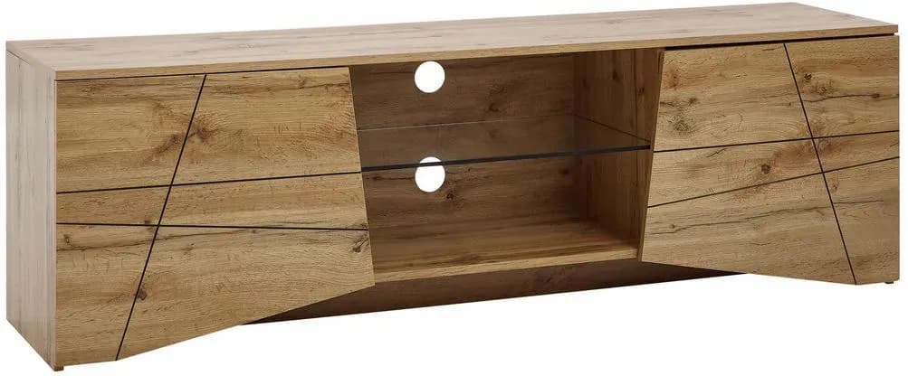 TV-Lowboard 160x40x50 cm Braun/Glas