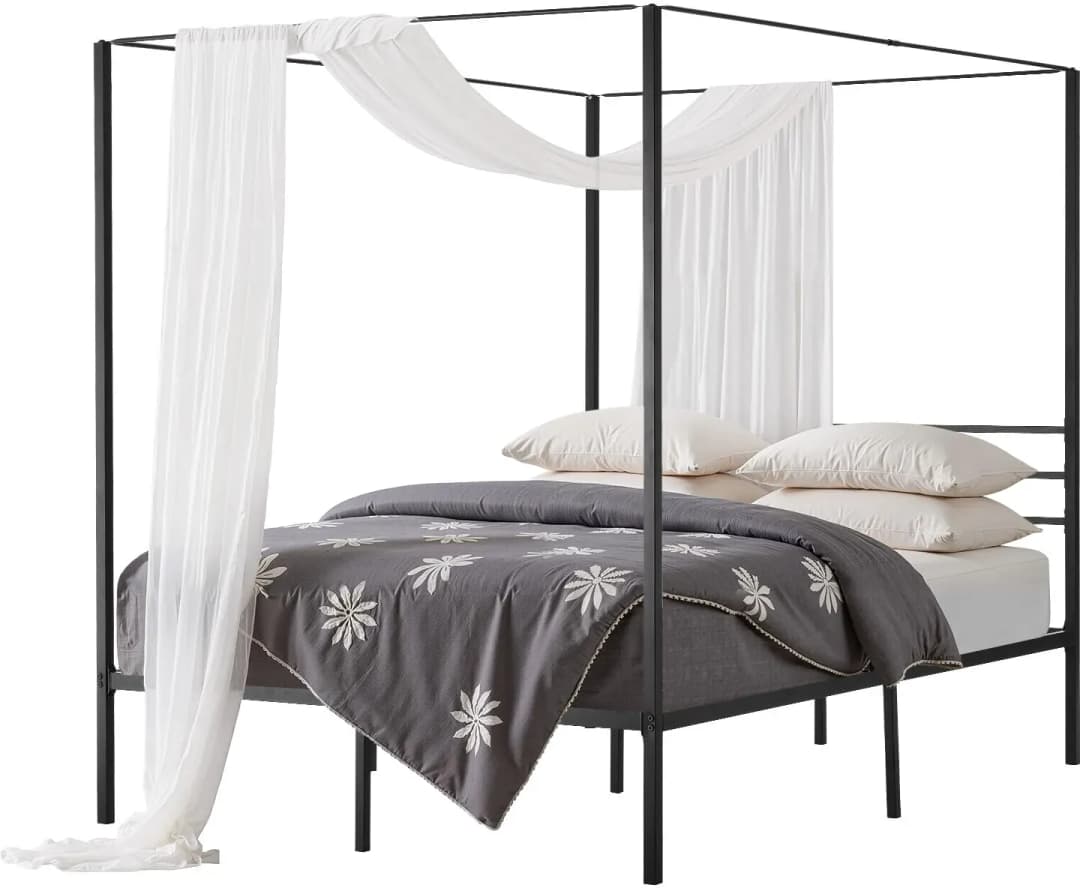 Himmelbett 160 x 200 cm Schwarz