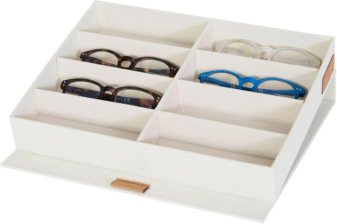 Brillenbox 32 x 25 x 5,5 cm 8-tlg. beige
