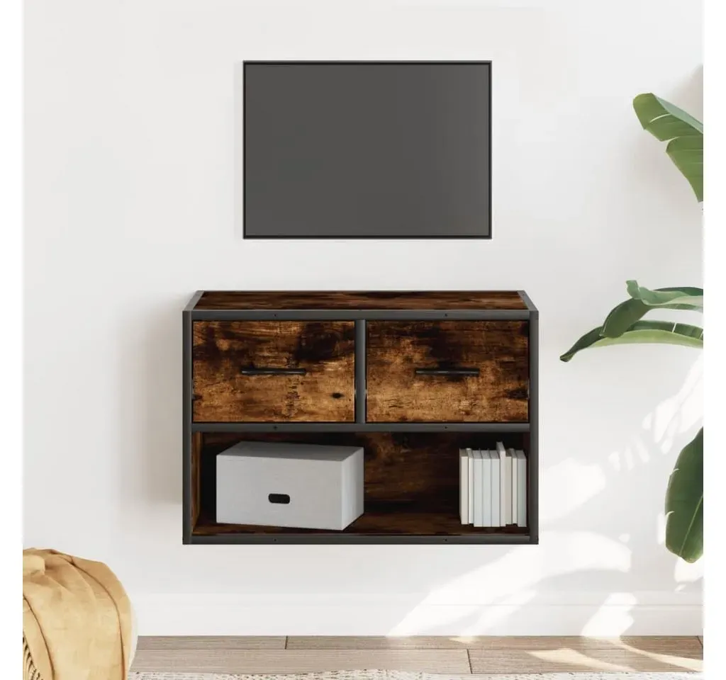 TV-Schrank Räuchereiche 60x31x39,5 cm Holzwerkstoff und Metall