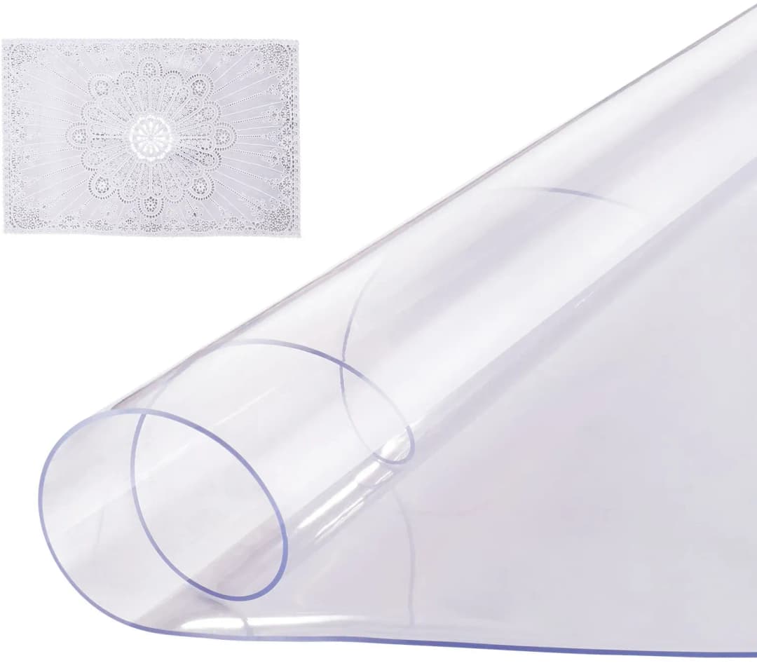 Kunststoff-Tischdecke rund 106,68 x 106,68 cm Transparent