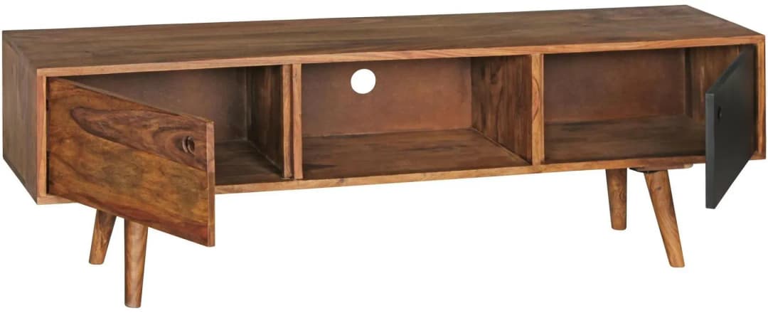 REPA TV Lowboard 140 cm Schwarz Massivholz