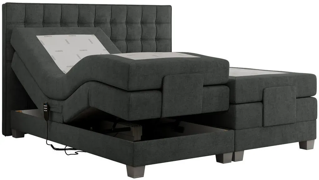 Boxspringbett 180 x 200 cm H4 Dunkelgrau