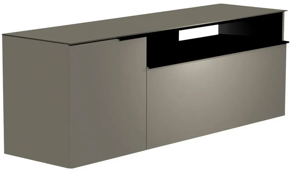 Moderano Lowboard 160x43x44 cm Grau/Schwarz Metall