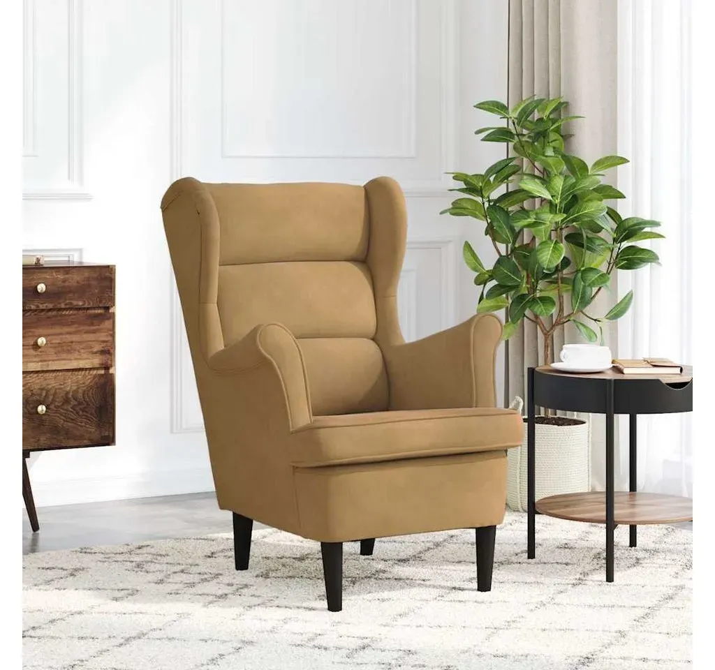 Sessel Fernsehsessel Samt 64 x 96 x 90 cm Braun