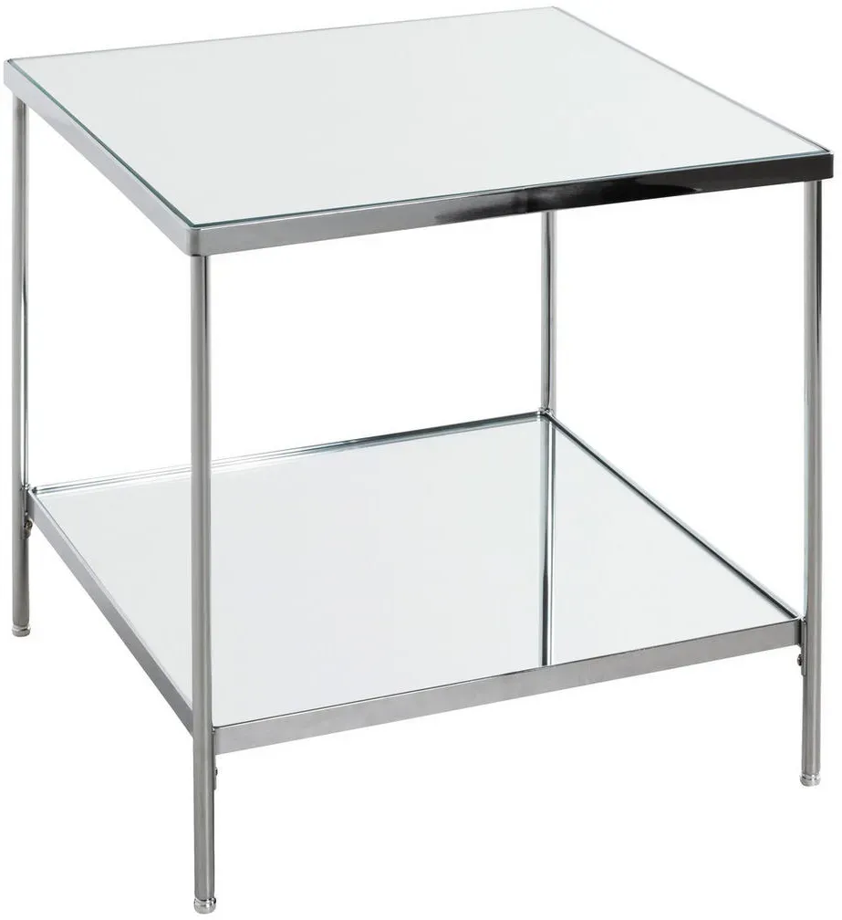 HAKU Möbel Beistelltisch rechteckig Glas silber 45,0 x 45,0 x 46,0 cm, 1 St.