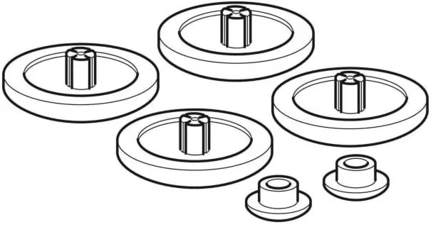 Sitz-/Deckelpuffer 598094000 zu WC-Sitzen, 1 Satz, weiß