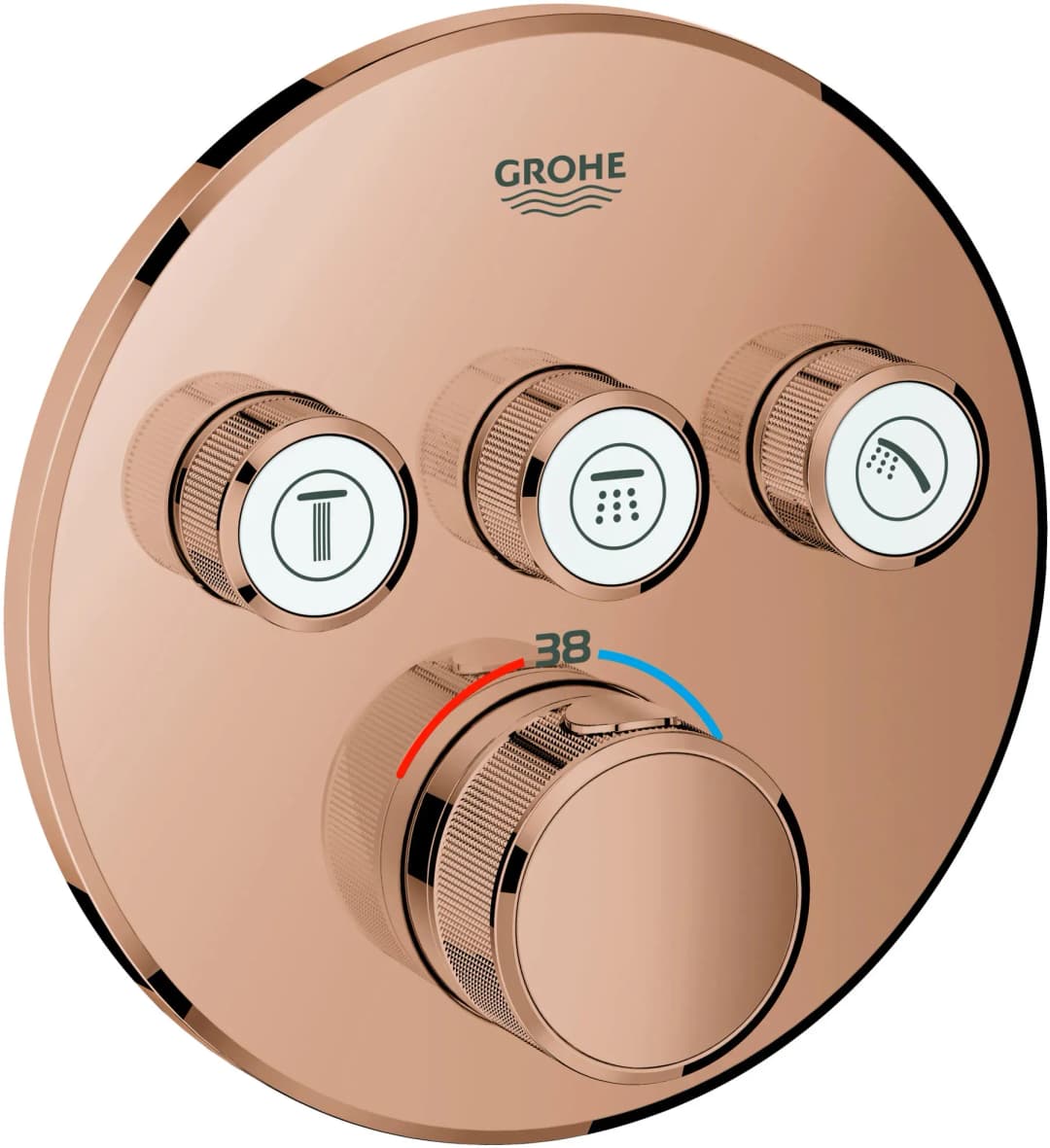 Grohtherm SmartControl Duschthermostat rund für 3 Verbraucher roségold 29121DA0