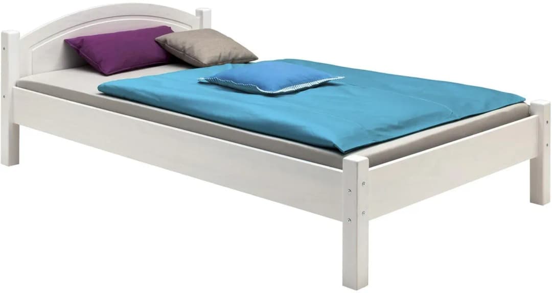Massivholzbett 90 x 200 cm Weiß