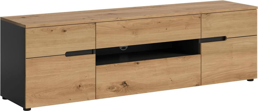 Canu TV-Lowboard 55 x 184 x 44 cm Basalt grau Spanplatte