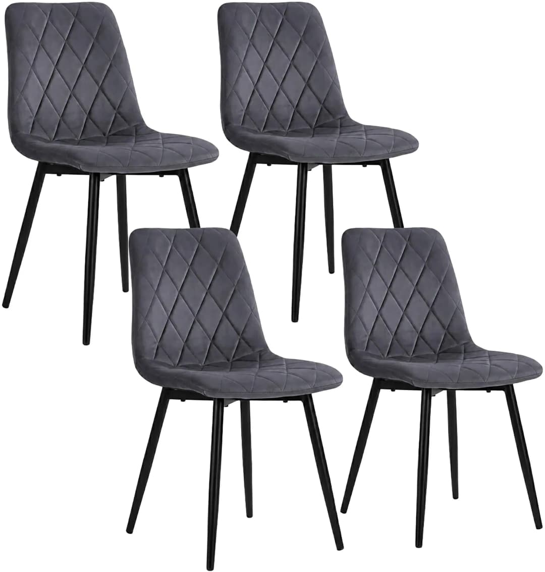 Esszimmerstuhl Samt anthrazit 4er Set