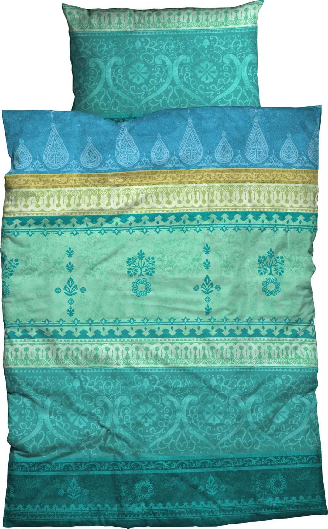 Indi Satin smaragd 200 x 220 cm + 2 x 80 x 80 cm