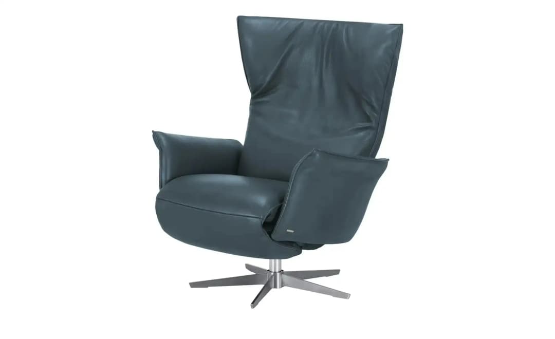 Relaxsessel Swan Leder 90 x 113 x 92 cm türkis/petrol elektrisch