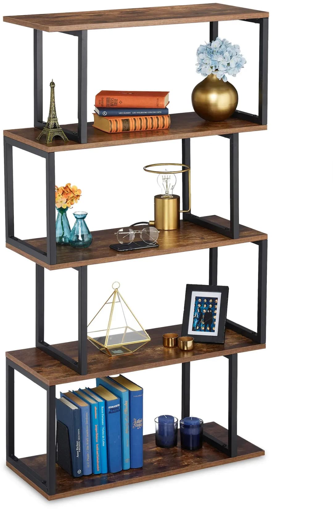 Bücherregal 73 x 30 x 136 cm Braun/Schwarz
