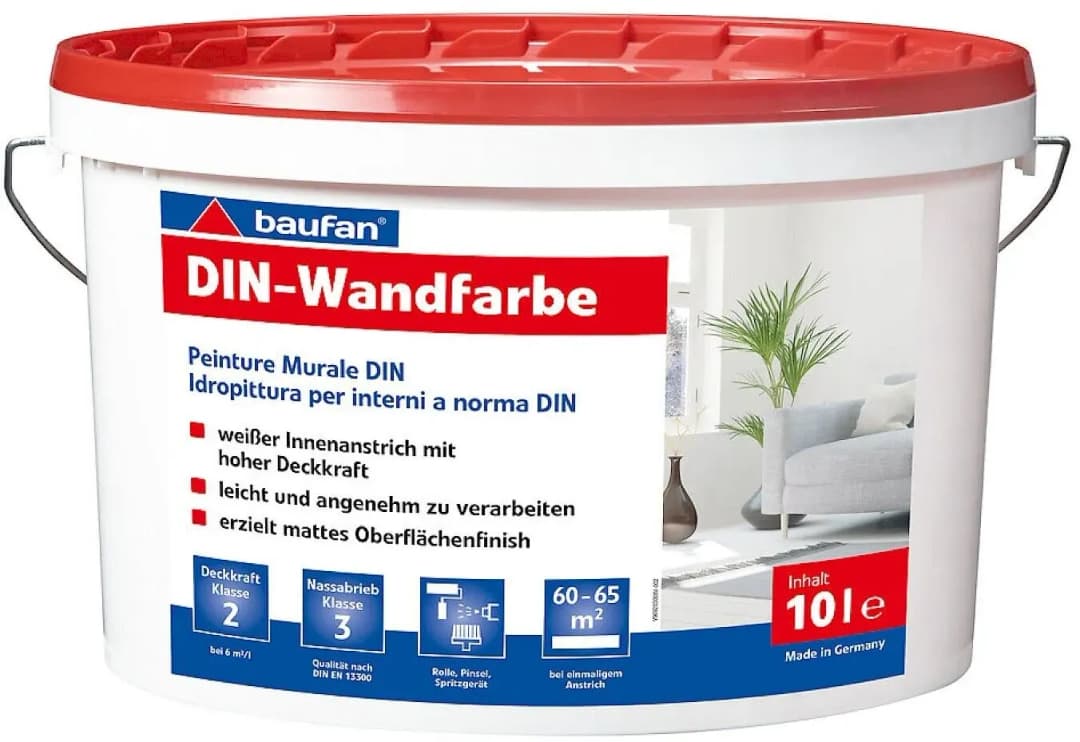 DIN-Wandfarbe Weiß 10 l