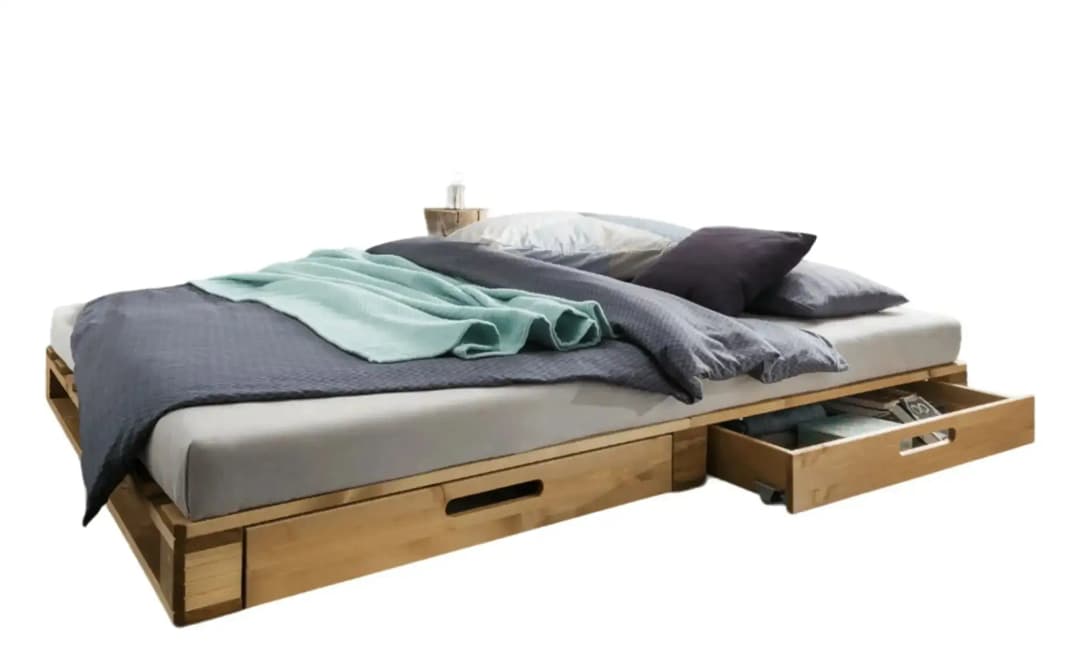 Palettenbett 140 x 200 cm Braun