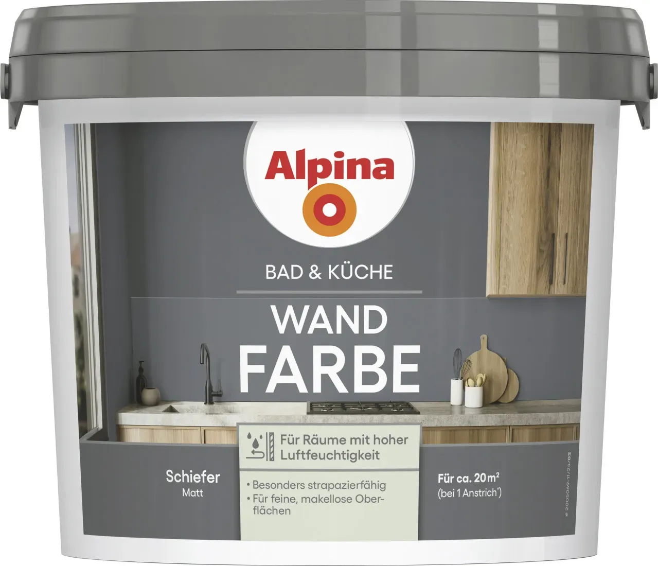 Bad- und Küchenfarbe Schiefer matt 2,5 l