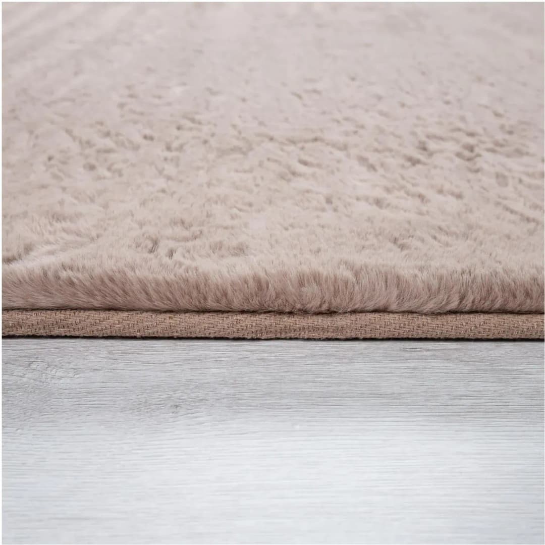 Hochflor Teppich 160 x 160 cm Beige